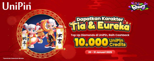 Chinese New Year bersama ColorBANG – Top Up Diamonds di UniPin & Dapatkan Eureka, Tia dan Cashback 10.000 UniPin Credits